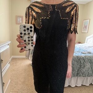 Vintage 80’s Beaded/Sequence Cocktail Dress Size 12